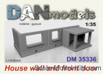 Accessories for diorama. House wall and front door (gypsum)