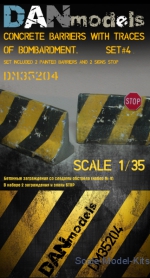 DAN35204 Concrete barriers with traces of fire (set number 4)