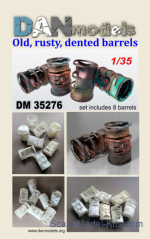 DAN35276 Accessories for diorama. Old, rusty, dented barrels 8 pcs