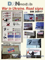 DAN35417 Accessories for diorama. Road and anti-russian signs. Ukraine 2022 #2 (cardboard)