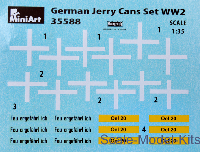 Miniart 1/35 Scale Diorama Accessories WW2 Kits Bottles Creates Bags Jerry  Cans