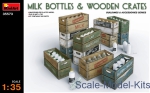 MA35573 Milk bottles & Wooden crates